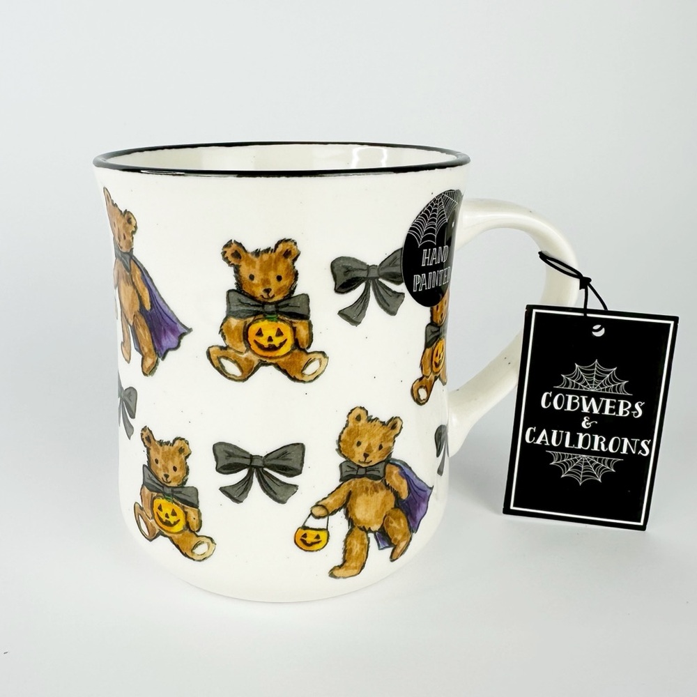 Large Halloween Teddy Bears and Bows Coffee Mug NEW